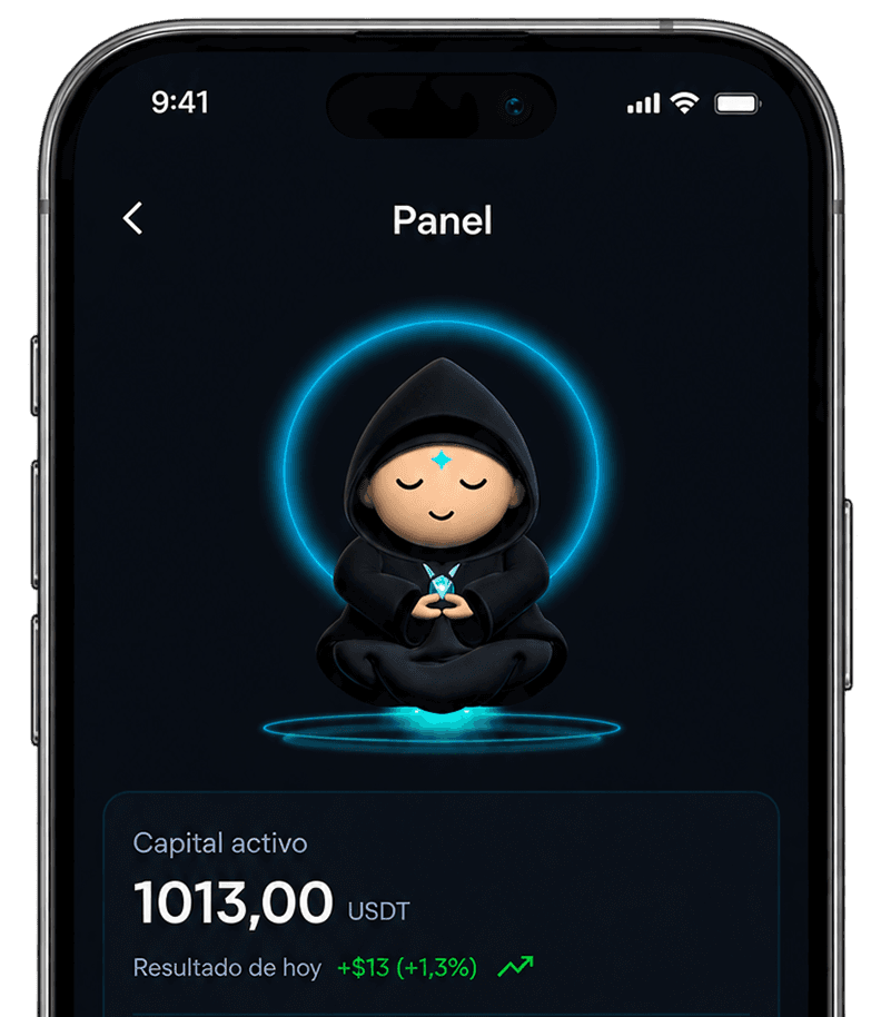 Panel de la app en un teléfono